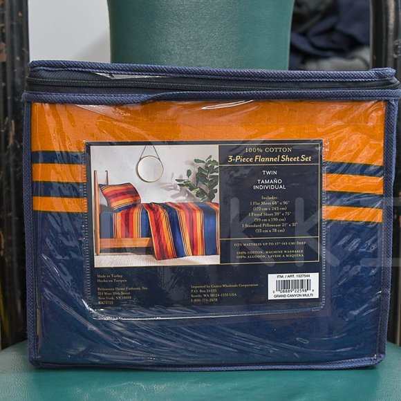 Pendleton 3-piece Flannel sheet set - TWIN- Grand Canyon Multi - Picture 3 of 6
